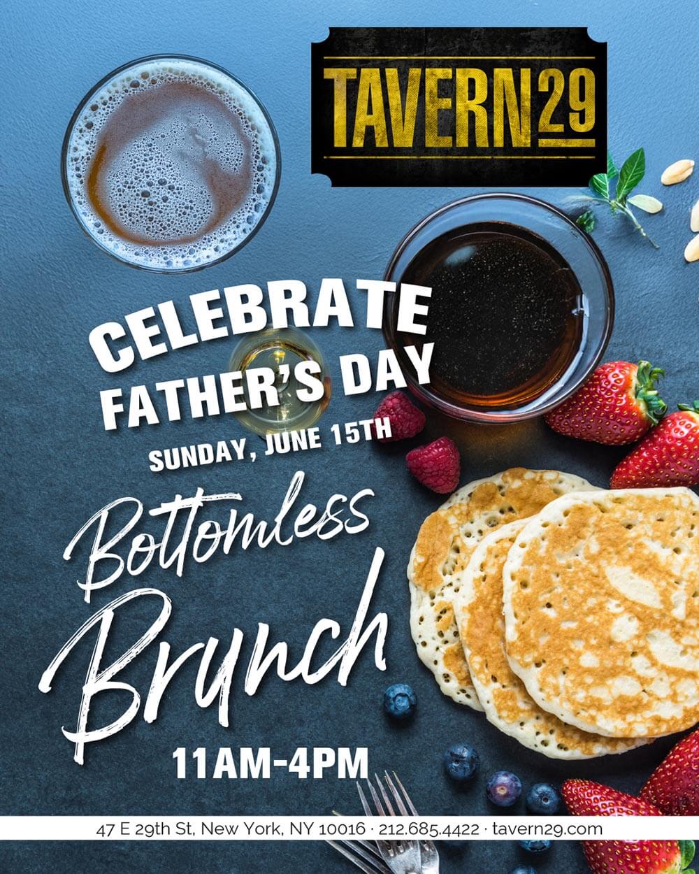 CELEBRATE FATHER'S DAY SUNDAY. JUNE 15TH. Bottomless Brunch 11 AM-4PM
